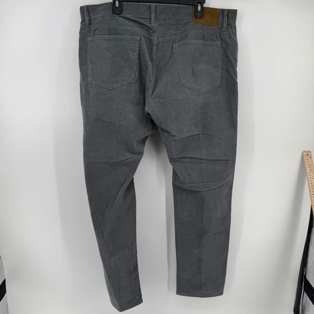 Todd Snyder Mens Slim Fit Corduroy Pants 38x32 Charcoal Grey Stretch 5-Pocket